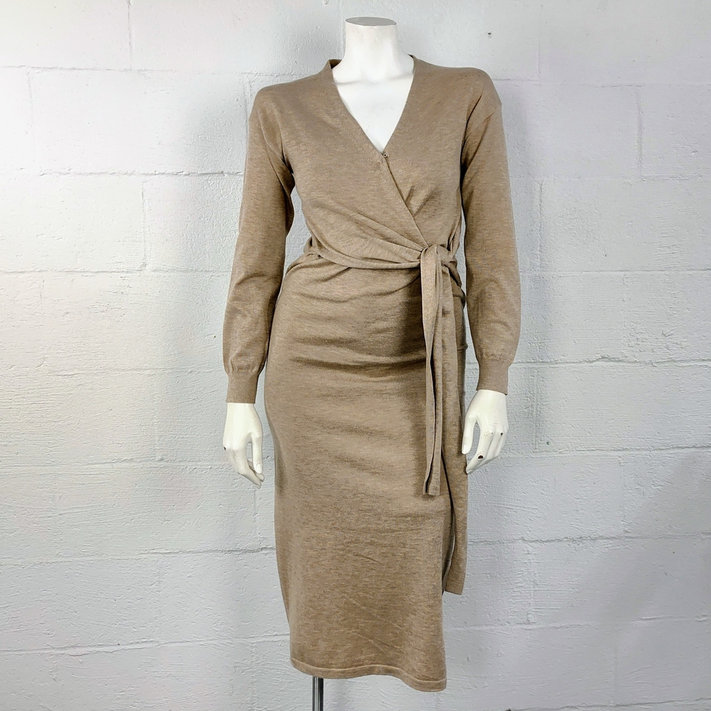 Modern Citizen Lenese Tan Wrap Midi Dress